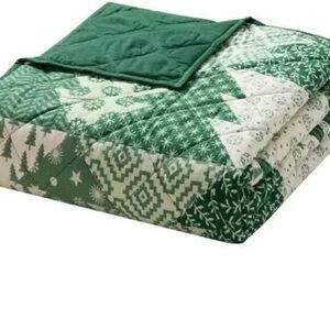 HALLMARK NWT patchwork trees 3pc quilt set -full/queen -green